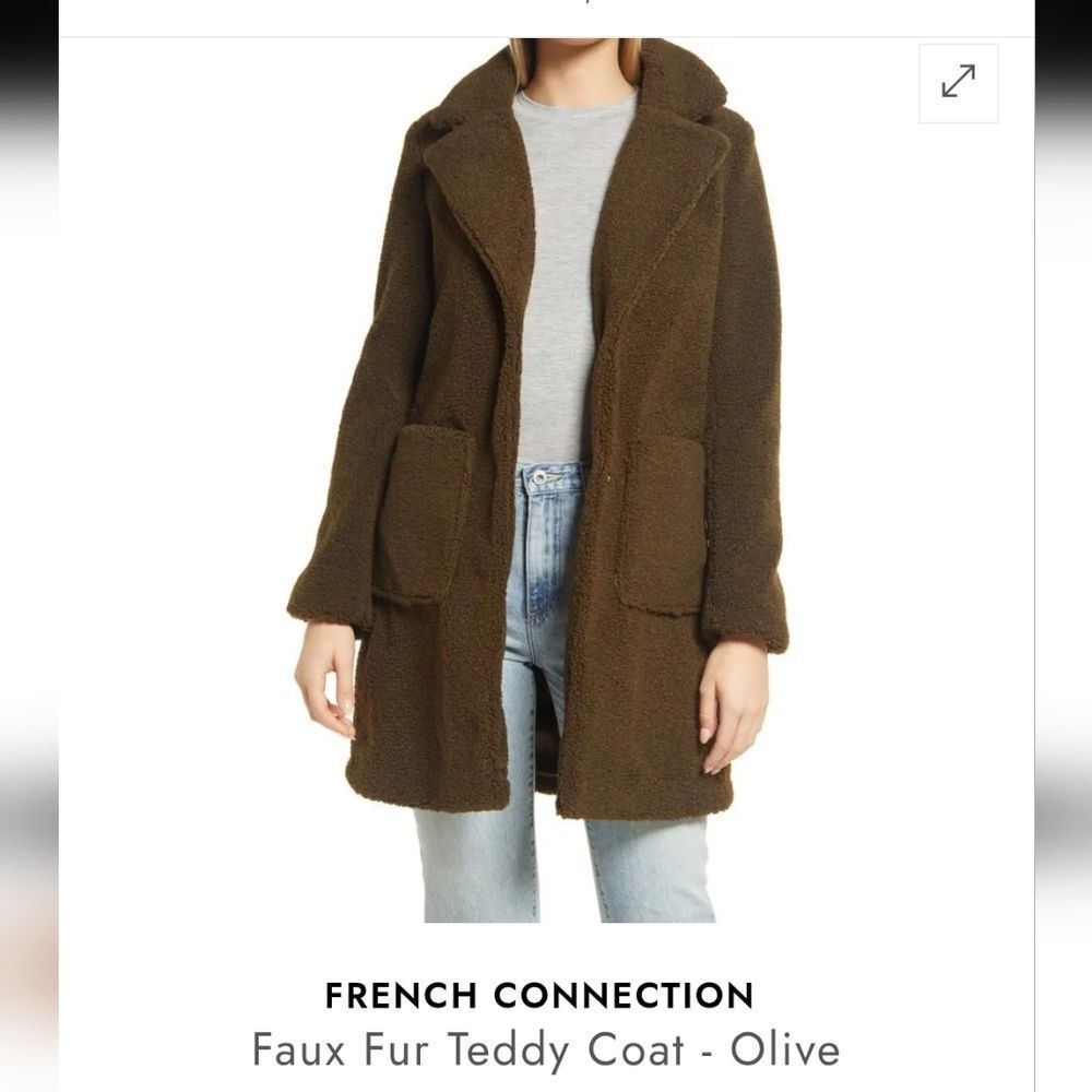 Longline Teddy Fleece Sherpa Textured Coat Quiet Luxury Cozy‎ Chic Size Medium